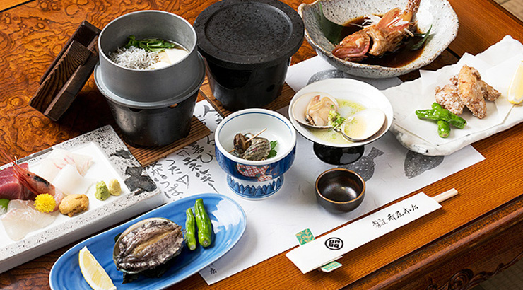 磯あわびの石焼きと地魚特選プラン