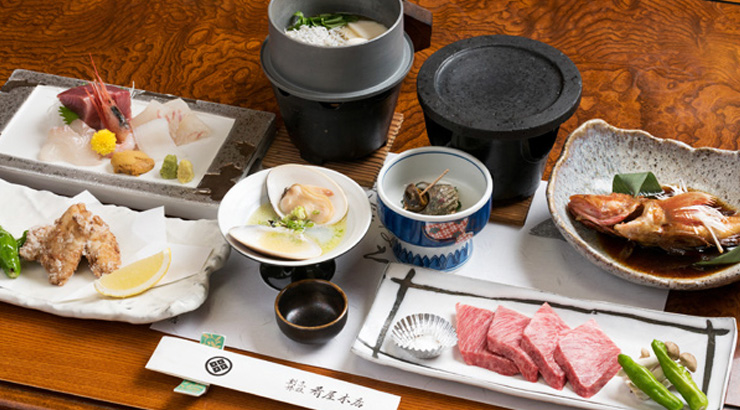 常陸牛の石焼きと新鮮海の幸プラン